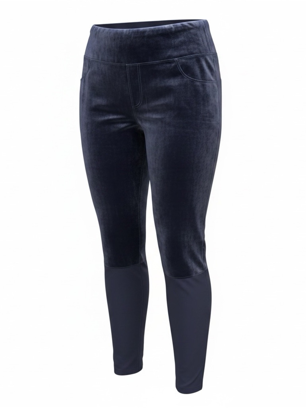 Ruby Ribbon Blue Velvet Leggings, XL